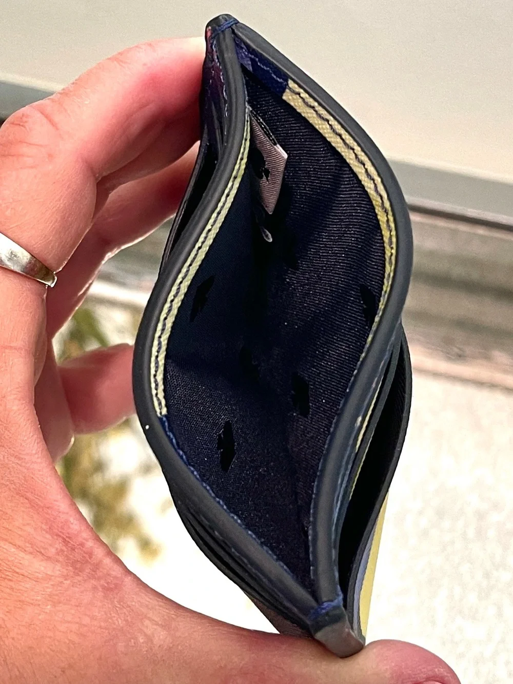 kate spade New Lemon Zest Cardholder Navy/Vibrant Lemons/Double Sided/Top Pouch